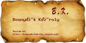 Bosnyák Károly névjegykártya