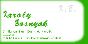 karoly bosnyak business card