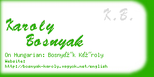 karoly bosnyak business card